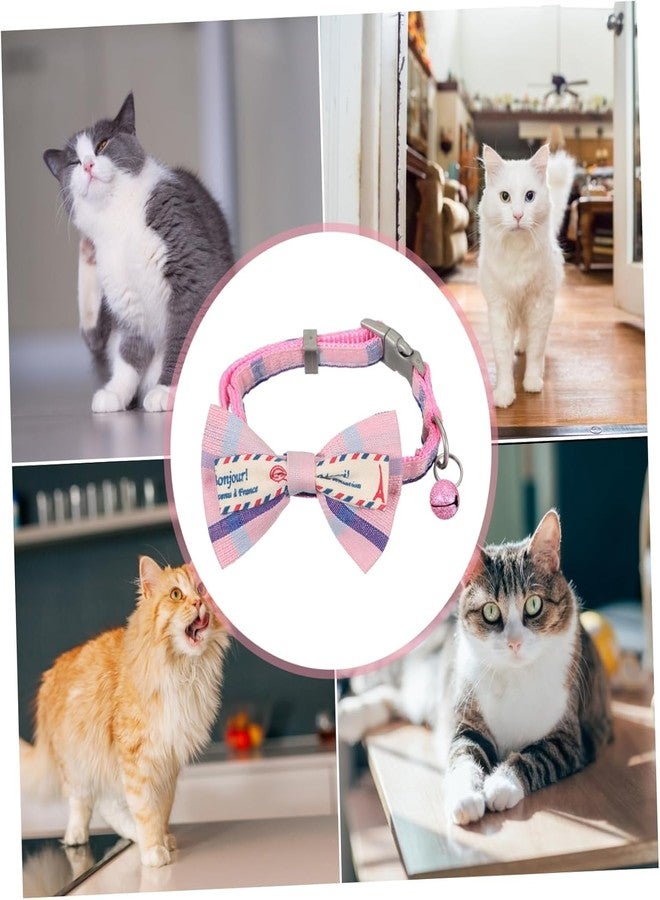 Pups&Pets طوق فيونكة للحيوانات الأليفة من Pups&Pets، طوق للكلاب والقطط الصغيرة، طوق مرصع بأحجار الراين للقطط والقطط الصغيرة، طوق عملي للقطط الصغيرة، طوق سلسلة للرقبة للقطط، أطواق للجراء والقطط الصغيرة، ربطة عنق بأجراس للقطط، بوليستر، عبوة من قطعة واحدة - Image 4